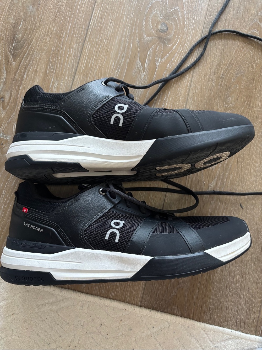 On Running Men's The Roger Black and White Athletic Sneakers
